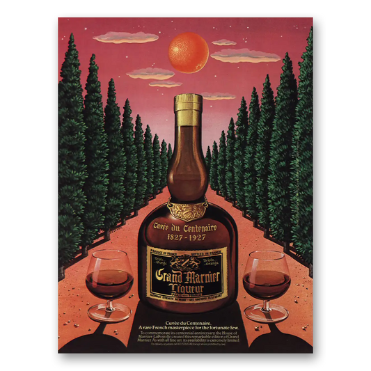 1983 Grand Marnier Pine Trees Vintage Magazine Print Ad