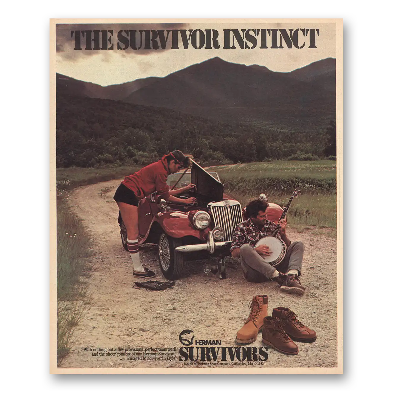 1983 Joseph M Herman Shoes Survivor Instinct Vintage Magazine Print Ad