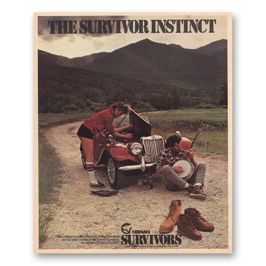 1983 Joseph M Herman Shoes Survivor Instinct Vintage Magazine Print Ad