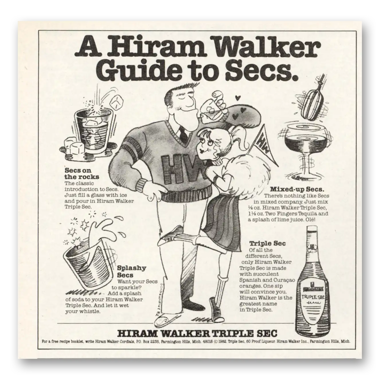 1983 Hiram Walker Guide to Secs Vintage Magazine Print Ad