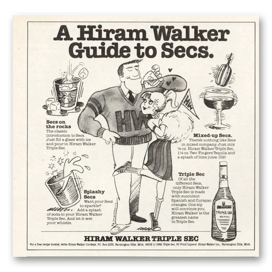 1983 Hiram Walker Guide to Secs Vintage Magazine Print Ad