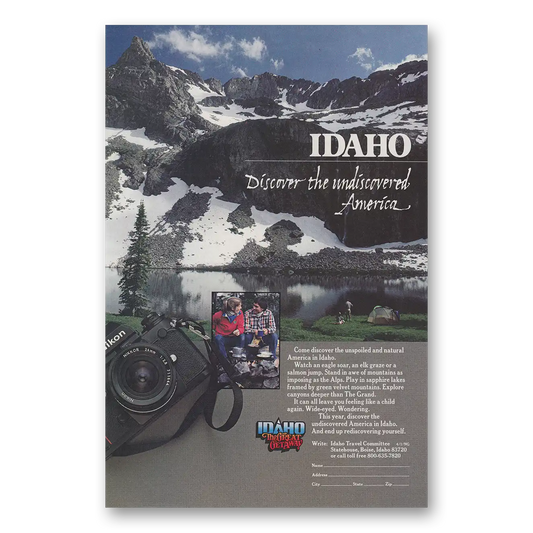 1983 Idaho Discover the Undiscovered America Vintage Magazine Print Ad