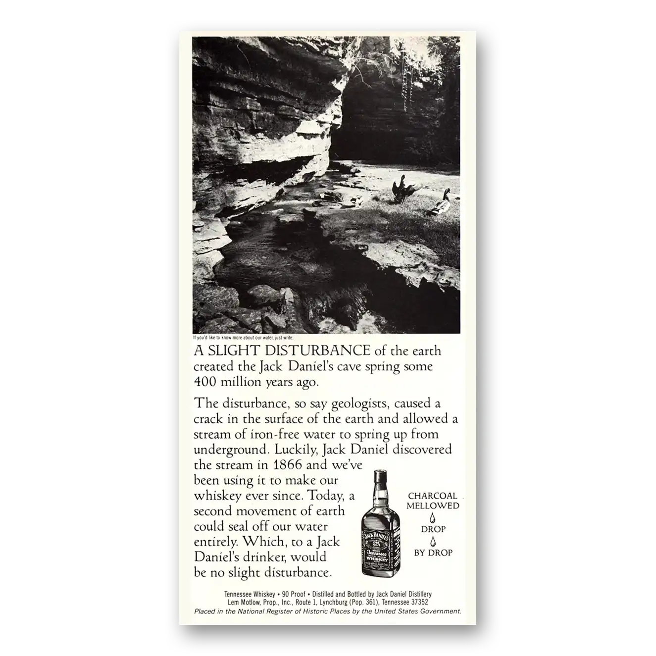 1983 Jack Daniels Slight Disturbance of the Earth Vintage Magazine Print Ad