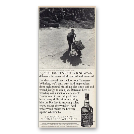 1993 Jack Daniels Ricker Knows the Difference Vintage Magazine Print Ad