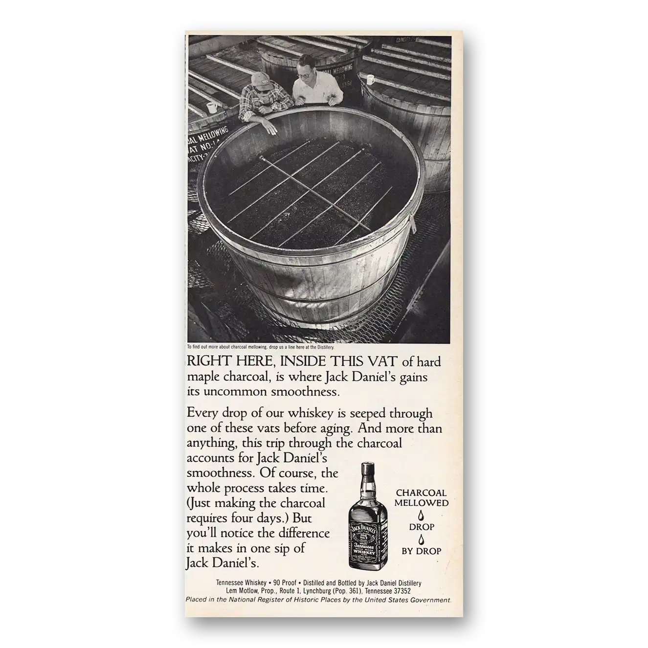 1983 Jack Daniels Right Here Inside This Vat Vintage Magazine Print Ad