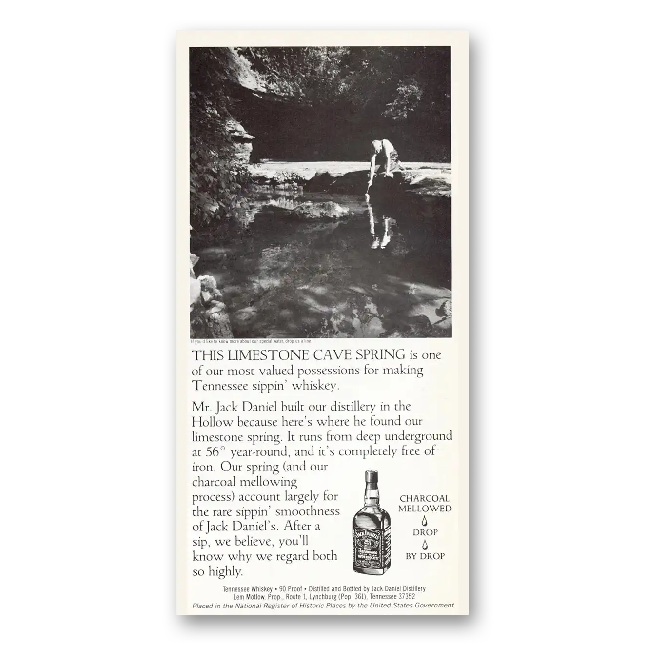 1983 Jack Daniels Limestone Cave Spring Vintage Magazine Print Ad