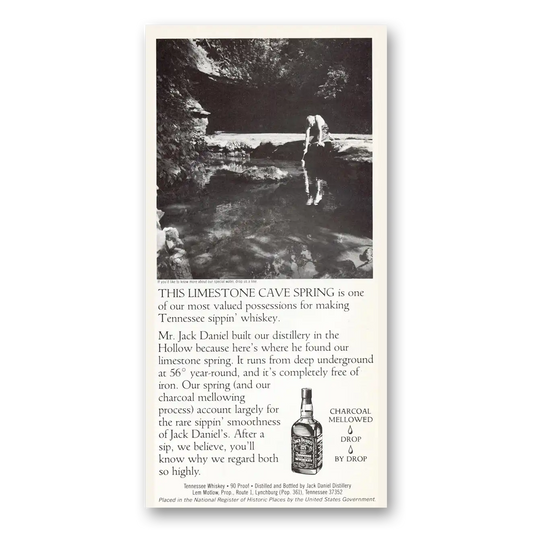 1983 Jack Daniels Limestone Cave Spring Vintage Magazine Print Ad