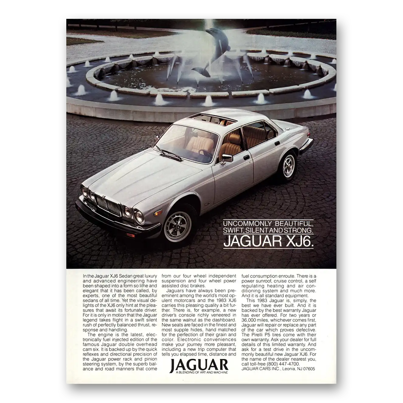 1983 Jaguar XJ6 Uncommonly Beautiful Vintage Magazine Print Ad