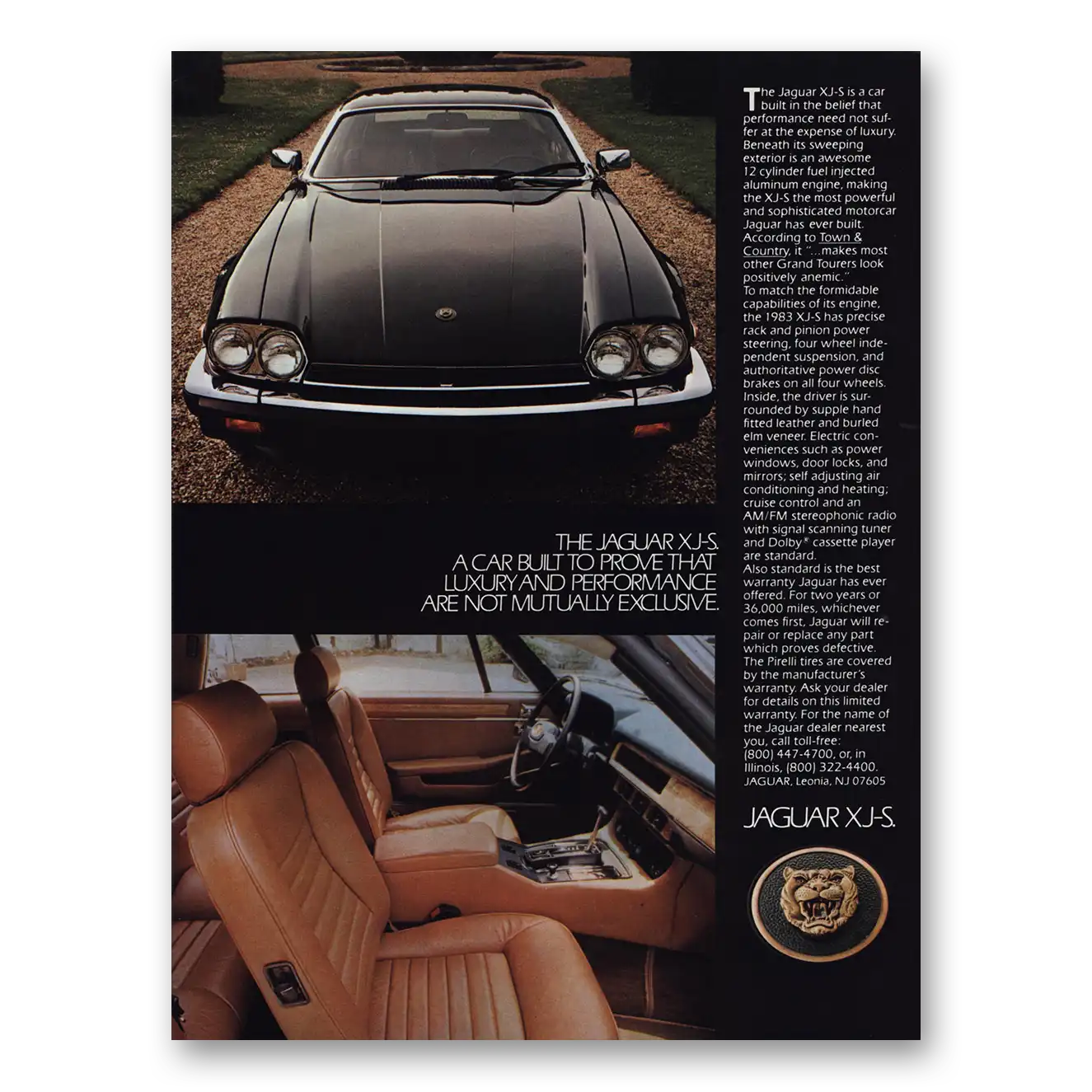 1983 Jaguar XJS Car Built to Prove Vintage Magazine Print Ad