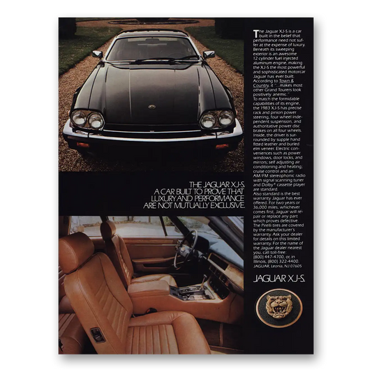 1983 Jaguar XJS Car Built to Prove Vintage Magazine Print Ad