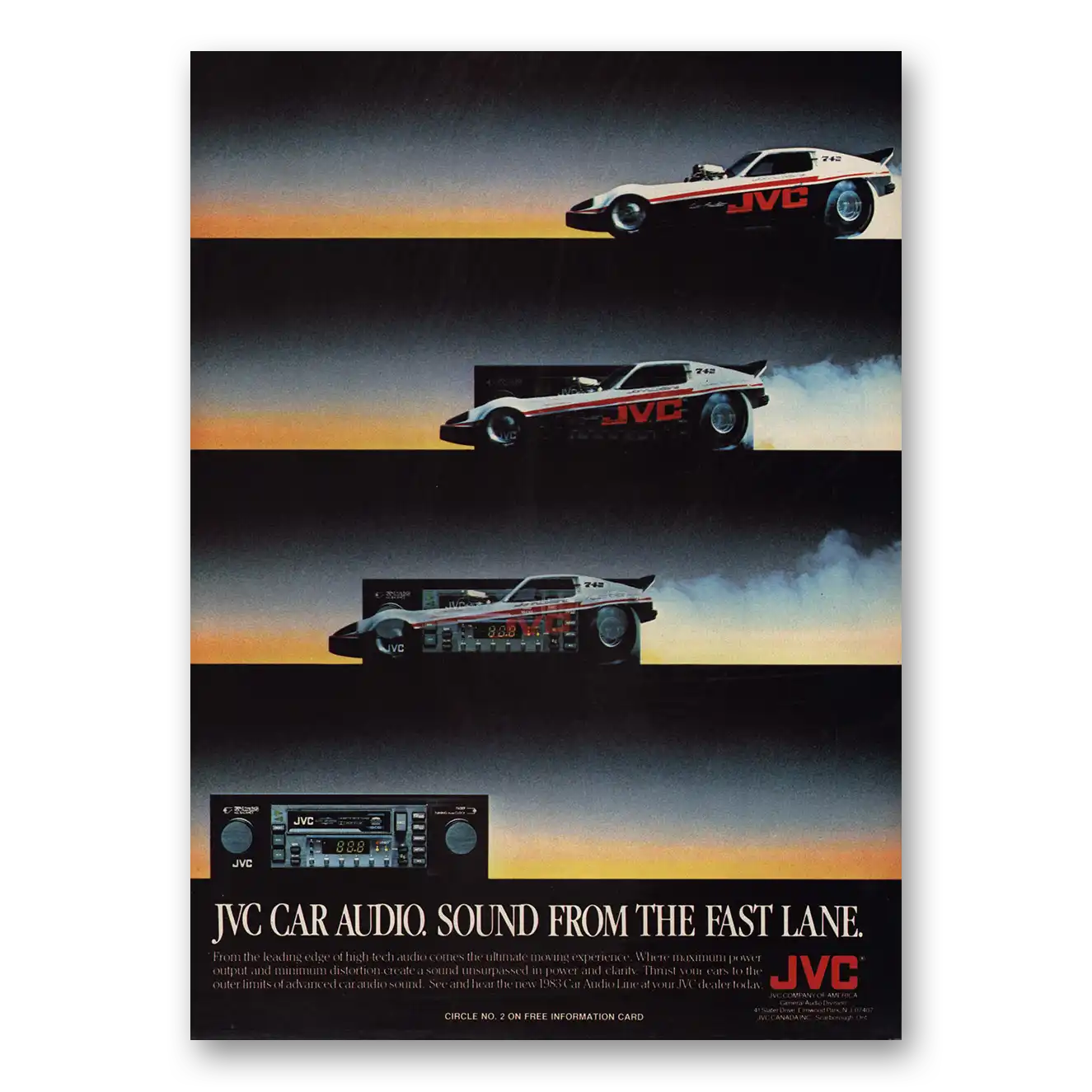 1983 JVC Car Audio Sound From the Fast Lane Vintage Magazine Print Ad