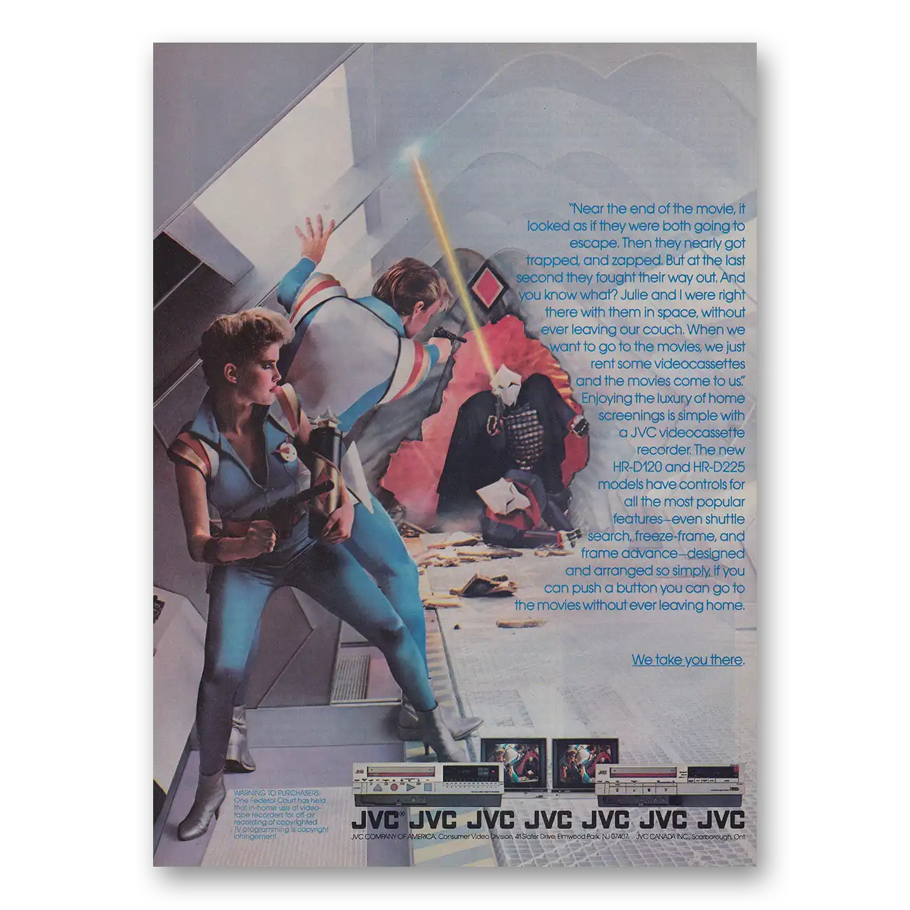 1983 JVC Videocassette Recorder Near the End of the Movie Vintage Magazine Print Ad