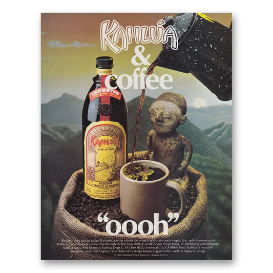 1983 Kahlua and Coffee Oooh Vintage Magazine Print Ad