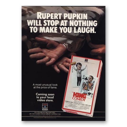 1983 King of Comedy Promo Rupert Pupkin Vintage Magazine Print Ad