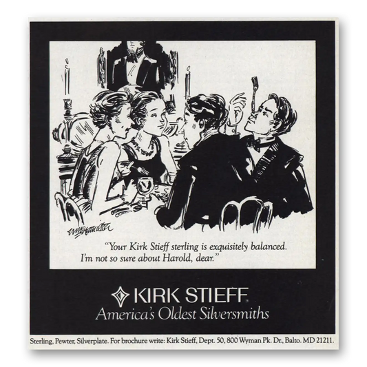 1983 Kirk Stieff Americas Oldest Silversmiths Vintage Magazine Print Ad