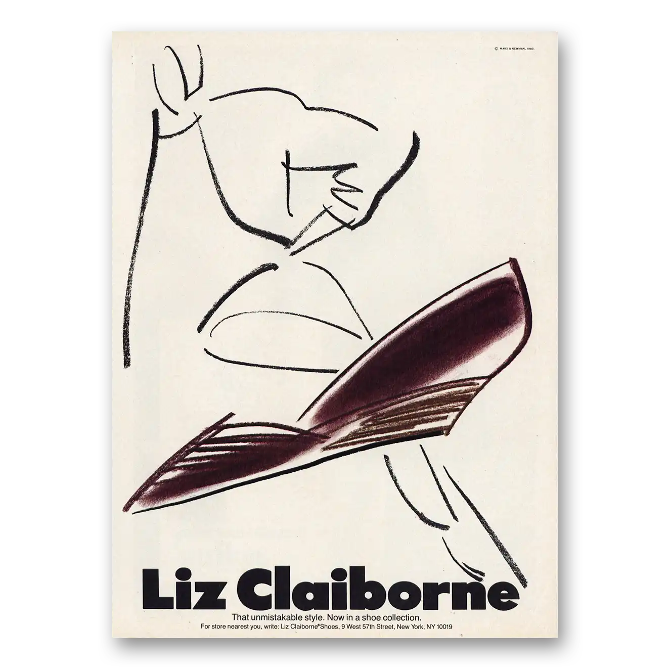 1983 Liz Claiborne Shoes Unmistakable Style Vintage Magazine Print Ad