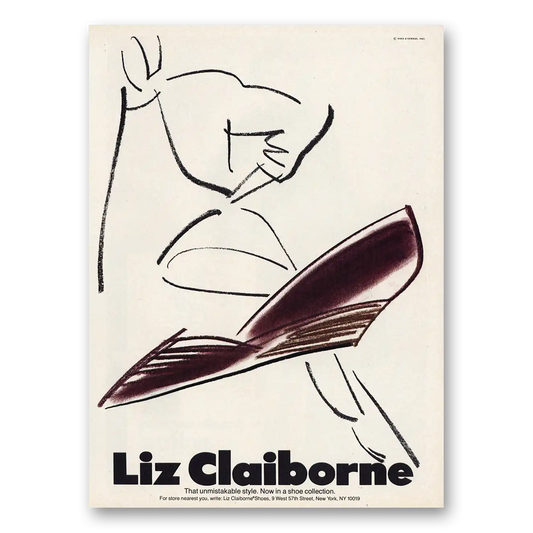 1983 Liz Claiborne Shoes Unmistakable Style Vintage Magazine Print Ad