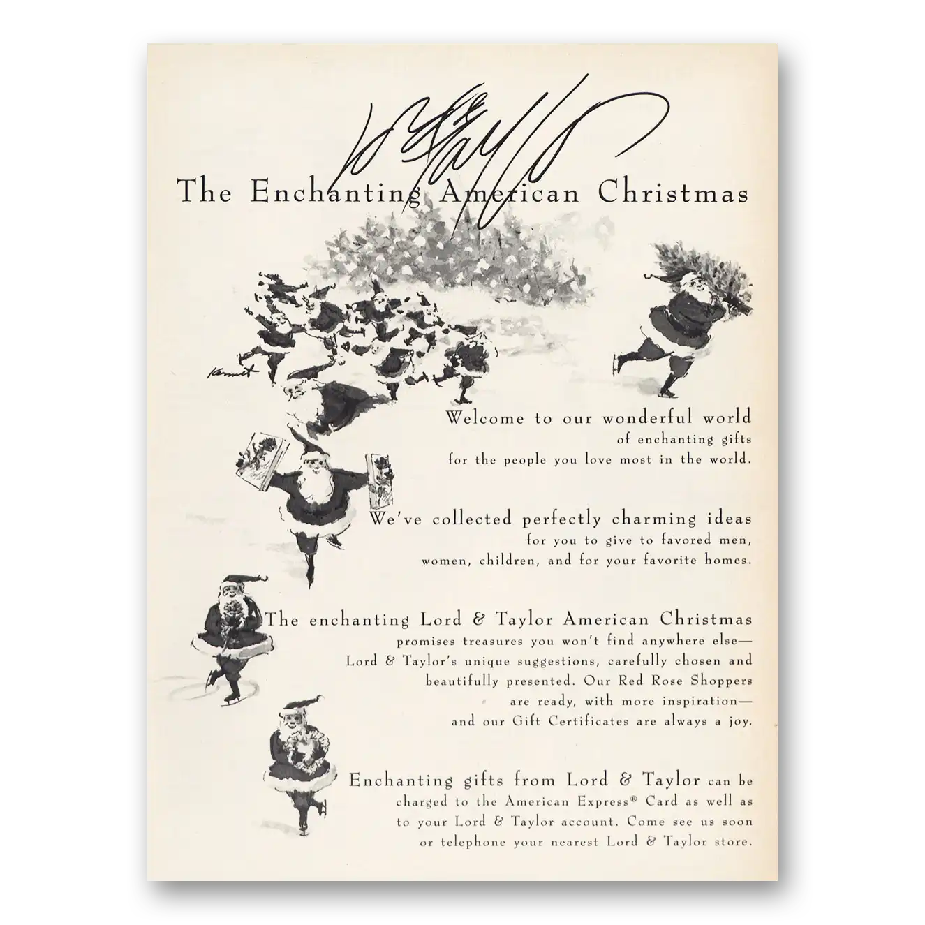 1983 Lord & Taylor Enchanting American Christmas Vintage Magazine Print Ad