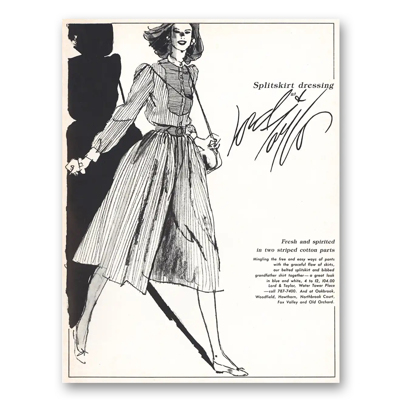 1983 Lord & Taylor Splitskirt Dressing Vintage Magazine Print Ad