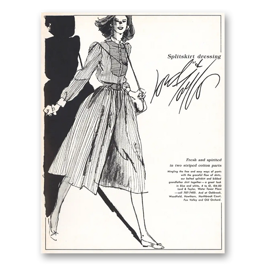 1983 Lord & Taylor Splitskirt Dressing Vintage Magazine Print Ad