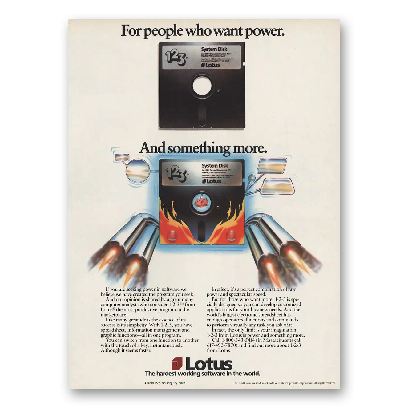 1983 Lotus Software People Who Want Power and Something More Vintage Magazine Print Ad