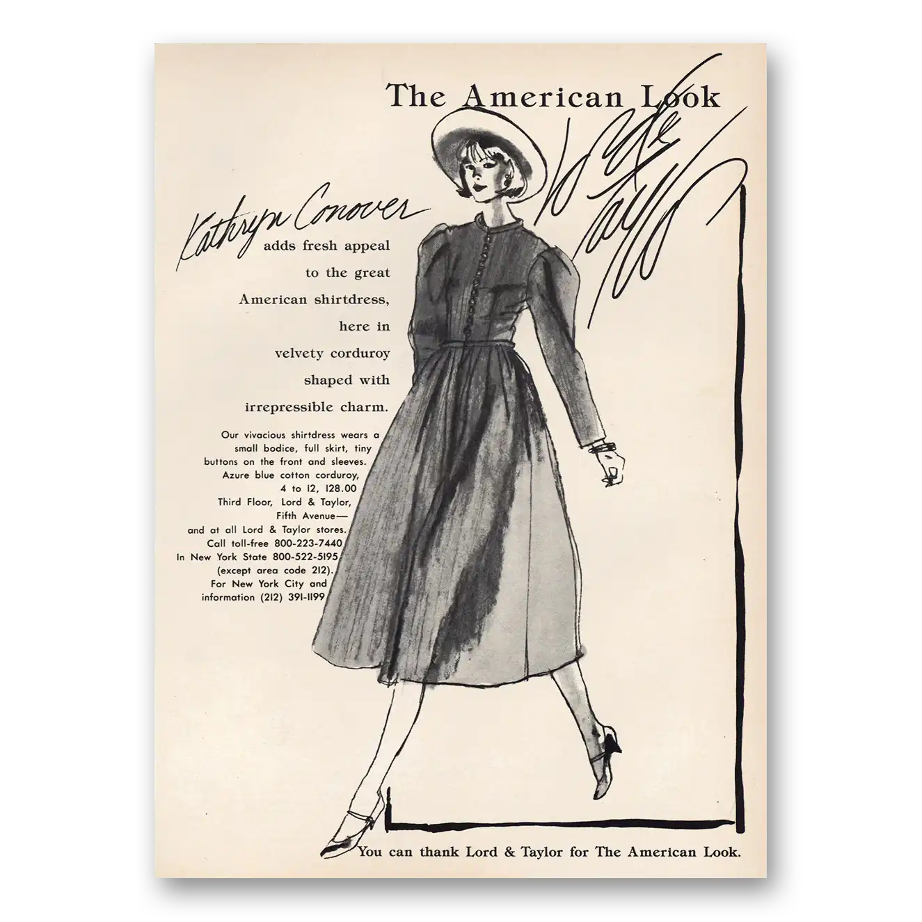 1983 Lord & Taylor Kathryn Conover Vintage Magazine Print Ad