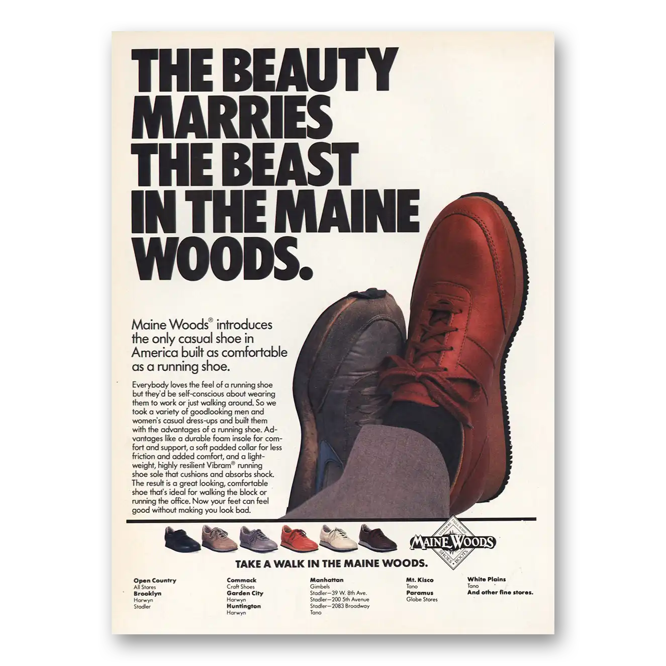 1983 Maine Woods Beauty Marries The Beast Vintage Magazine Print Ad