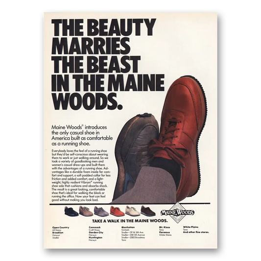 1983 Maine Woods Beauty Marries The Beast Vintage Magazine Print Ad