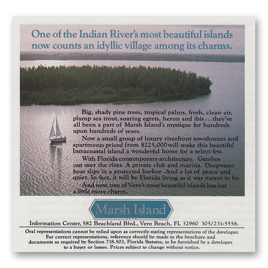 1983 Marsh Island One of the Indian Rivers Most Beautiful Vintage Magazine Print Ad