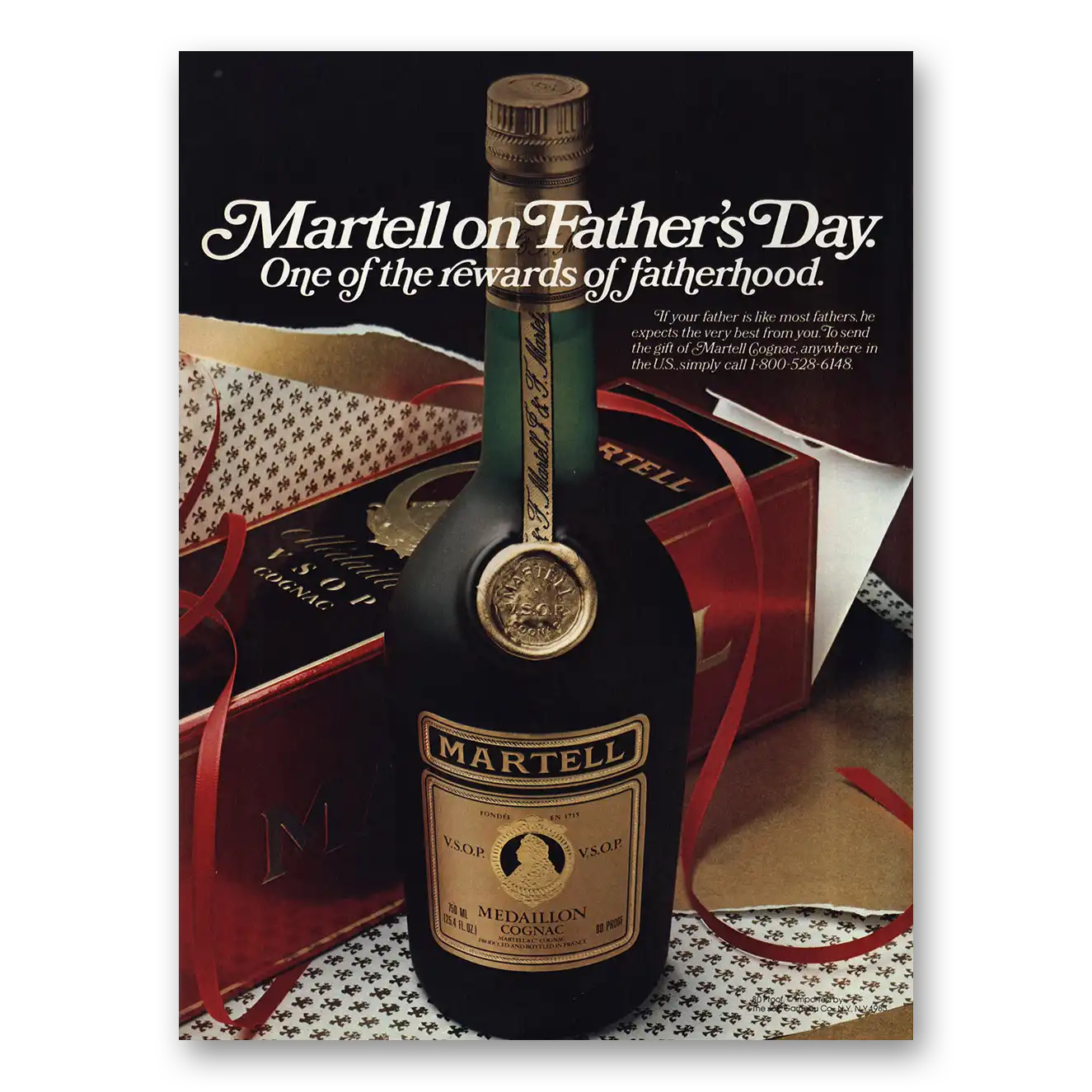 1983 Martell Cognac Fathers Days One of the Rewards Vintage Magazine Print Ad