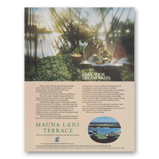 1983 Mauna Lani Resort Here Your Dream Waits Vintage Magazine Print Ad