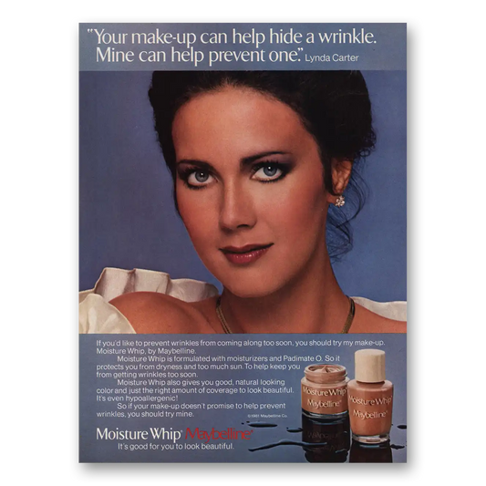 1983 Maybelline Moisture Whip Moisture Whip Lynda Carter Vintage Magazine Print Ad