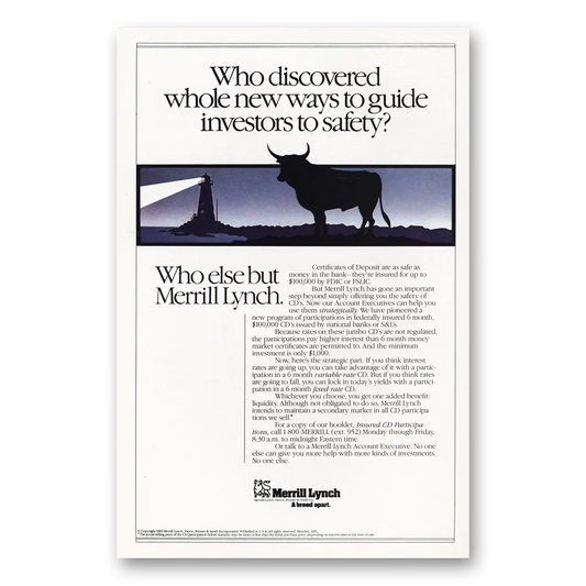 1983 Merrill Lynch Whole New Ways to Guide Investors Vintage Magazine Print Ad