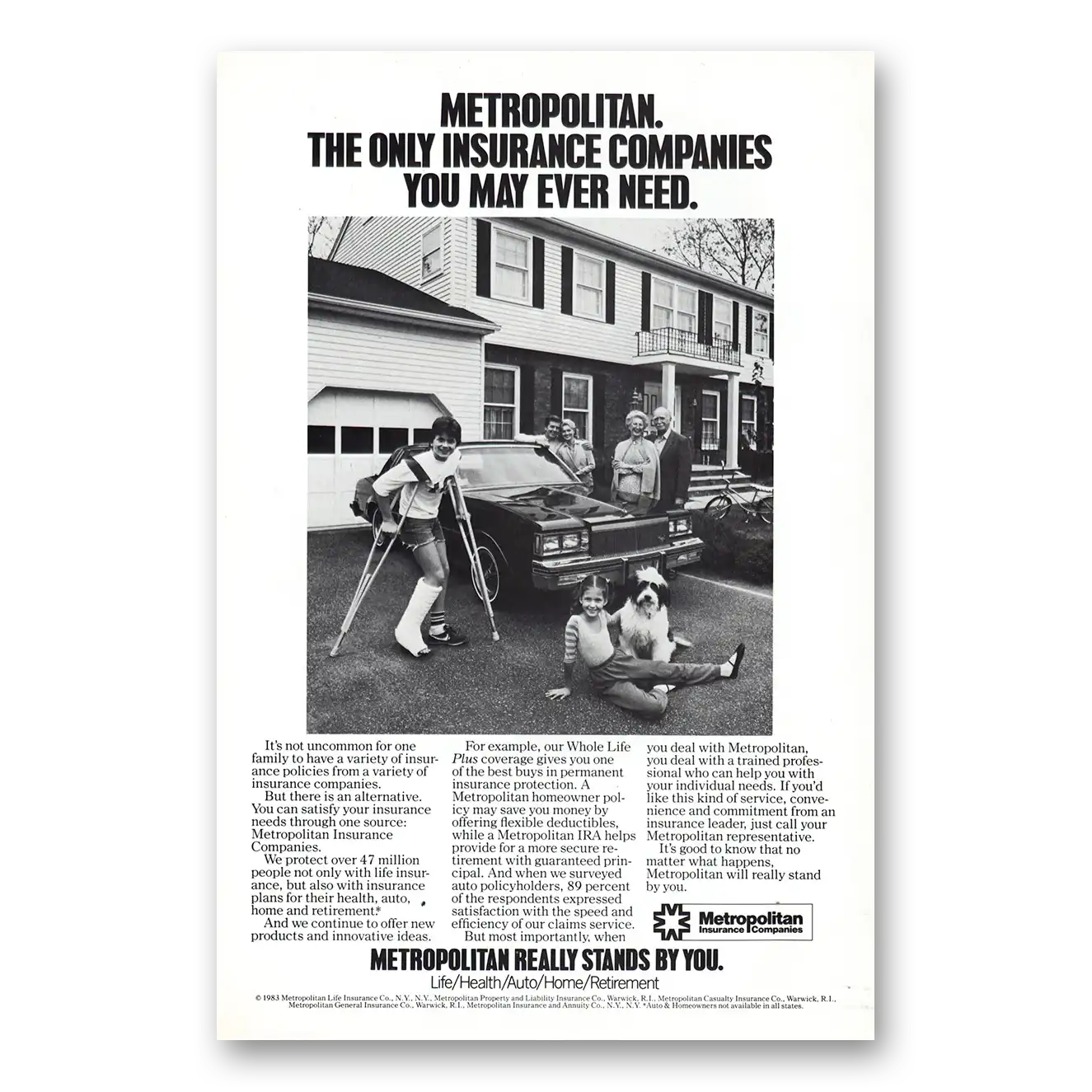 1983 Metropolitan Life Insurance Only Insurance Companies You May Ever Need Vintage Magazine Print Ad