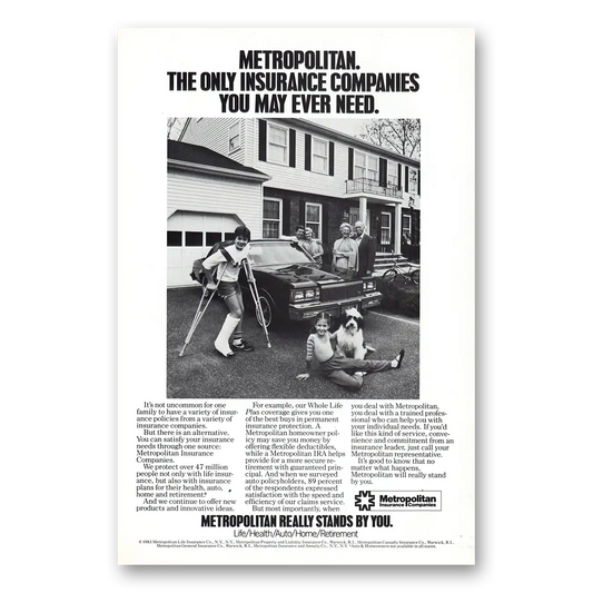 1983 Metropolitan Life Insurance Only Insurance Companies You May Ever Need Vintage Magazine Print Ad