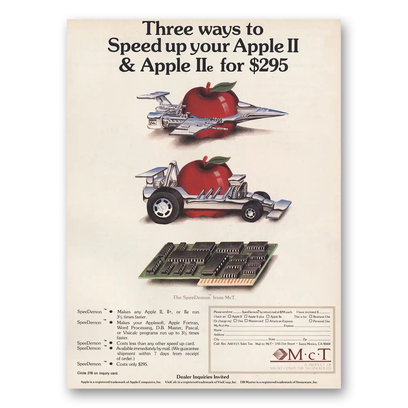 1983 Micro Computer Technologies Speed Up Apple II Vintage Magazine Print Ad