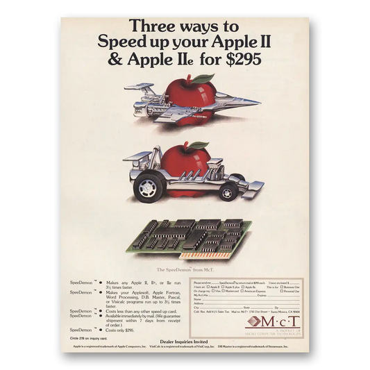 1983 Micro Computer Technologies Speed Up Apple II Vintage Magazine Print Ad