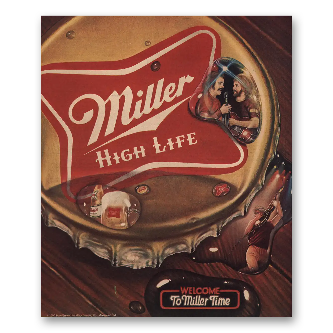 1983 Miller Beer Welcome to Miller Time Vintage Magazine Print Ad