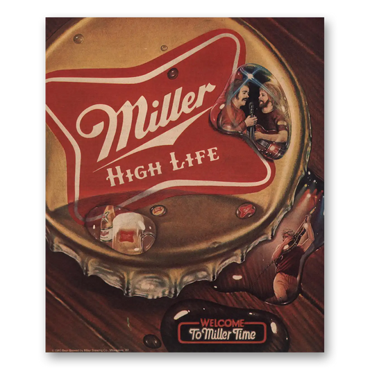 1983 Miller Beer Welcome to Miller Time Vintage Magazine Print Ad