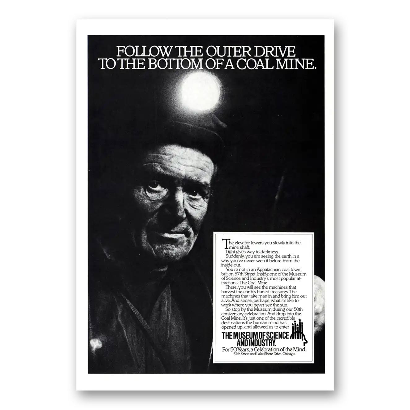 1983 Museum of Science and Industry Follow Outer Drive Coal Mine Vintage Magazine Print Ad