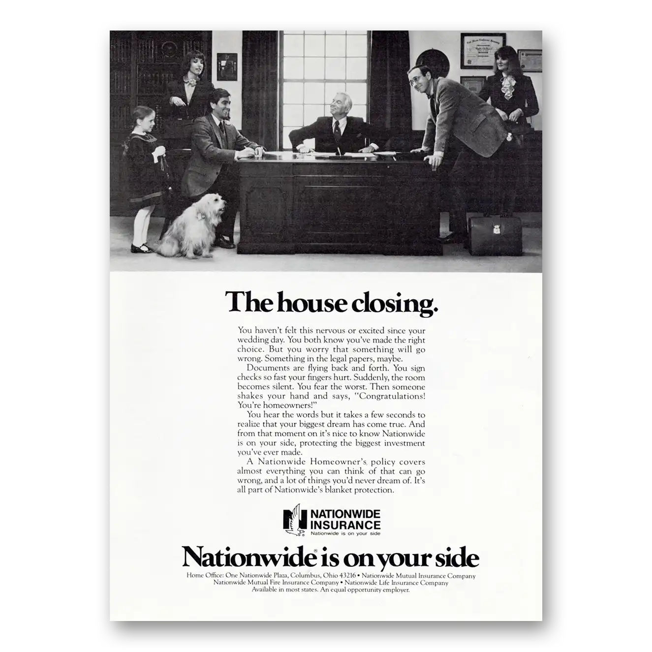 1983 Nationwide Insurance House Closing Vintage Magazine Print Ad