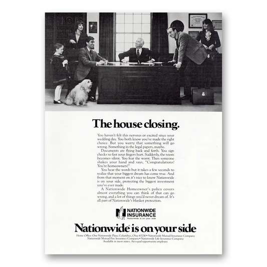 1983 Nationwide Insurance House Closing Vintage Magazine Print Ad