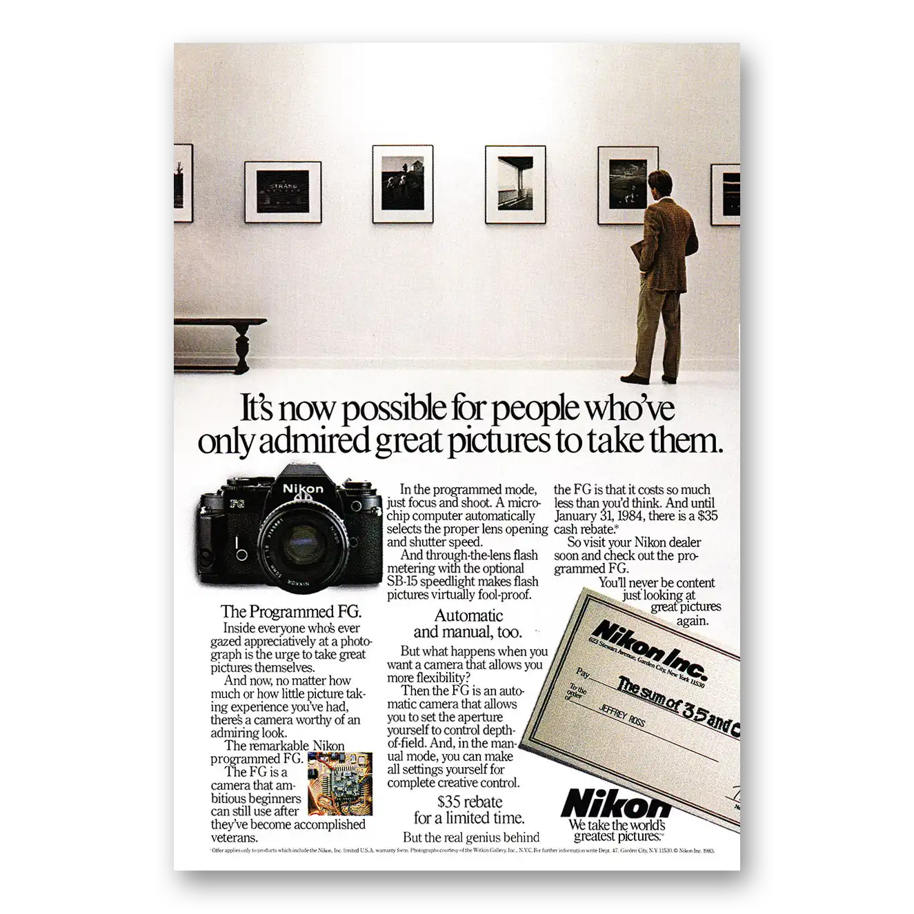 1983 Nikon Camera Admired Great Pictures Vintage Magazine Print Ad