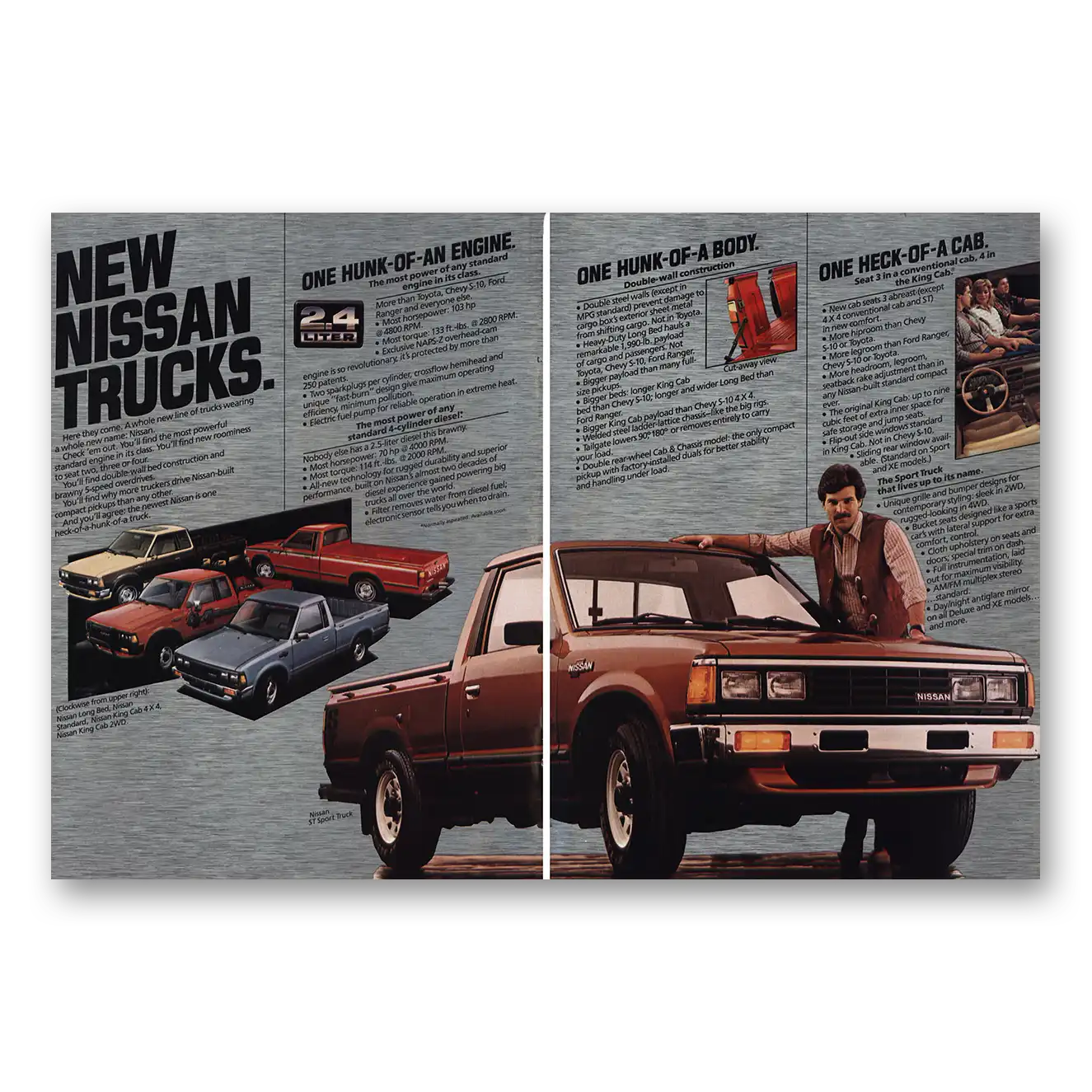 1983 Nissan Trucks One Heck of Hunk Of Truck Vintage Magazine Print Ad