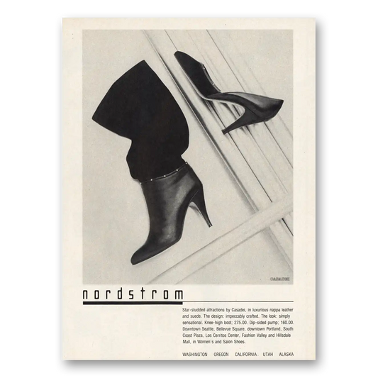 1983 Nordstrom Star Studded Attractions Casadei Vintage Magazine Print Ad