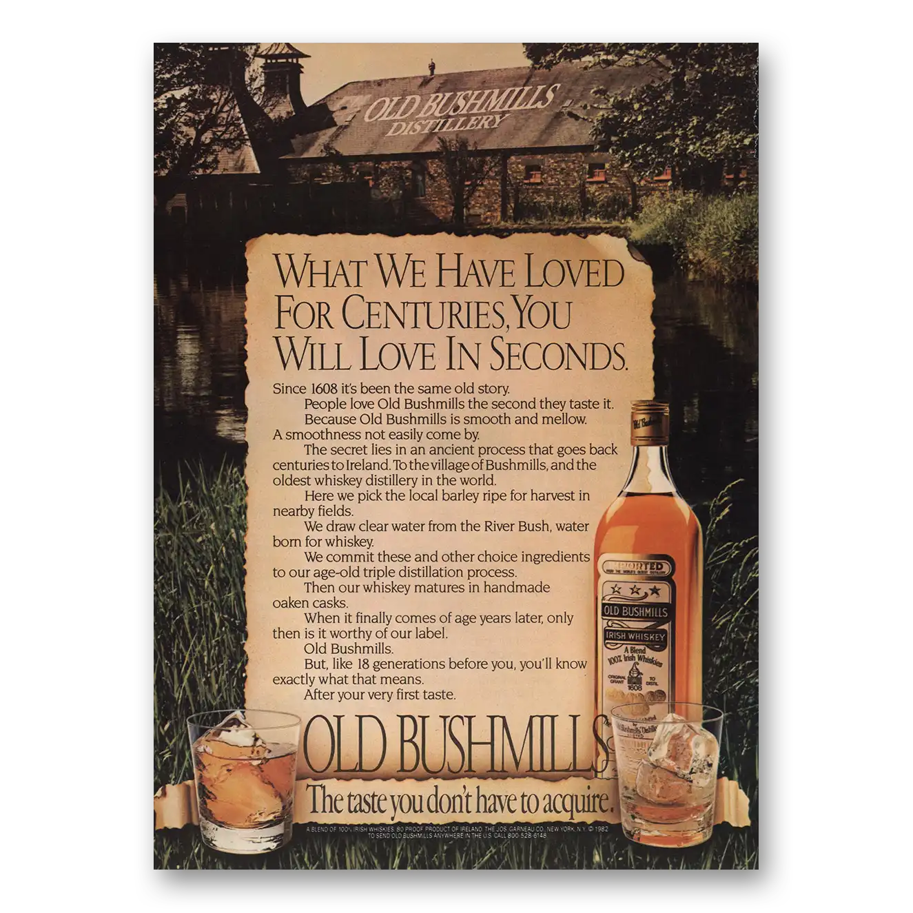 1983 Old Bushmills Whiskey What We Have Loved for Centuries Vintage Magazine Print Ad