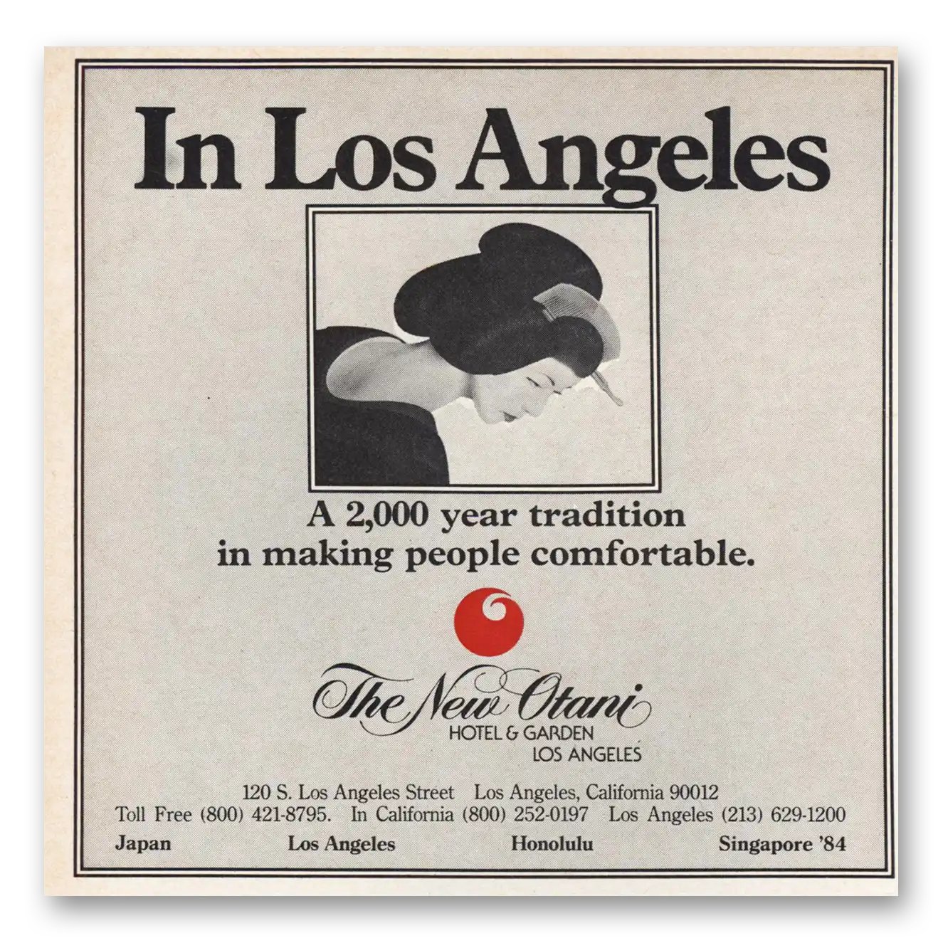 1983 New Otani Hotel Los Angeles Vintage Magazine Print Ad