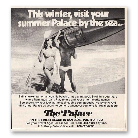 1983 The Palace Puerto Rico Visit Your Summer Palace By the Sea Vintage Magazine Print Ad