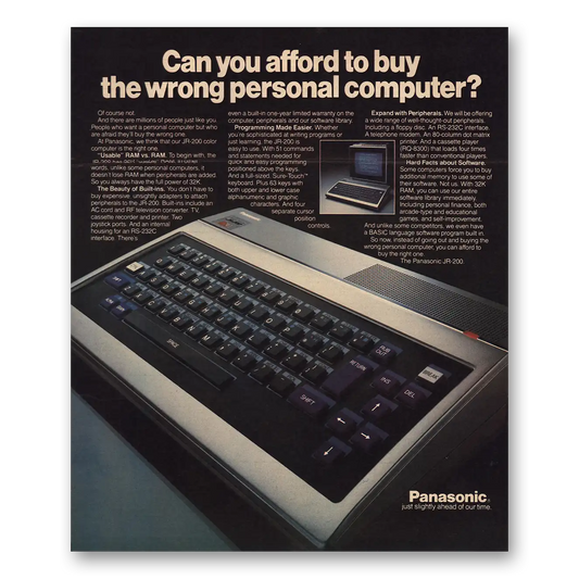 1983 Panasonic Wrong Personal Computer Vintage Magazine Print Ad