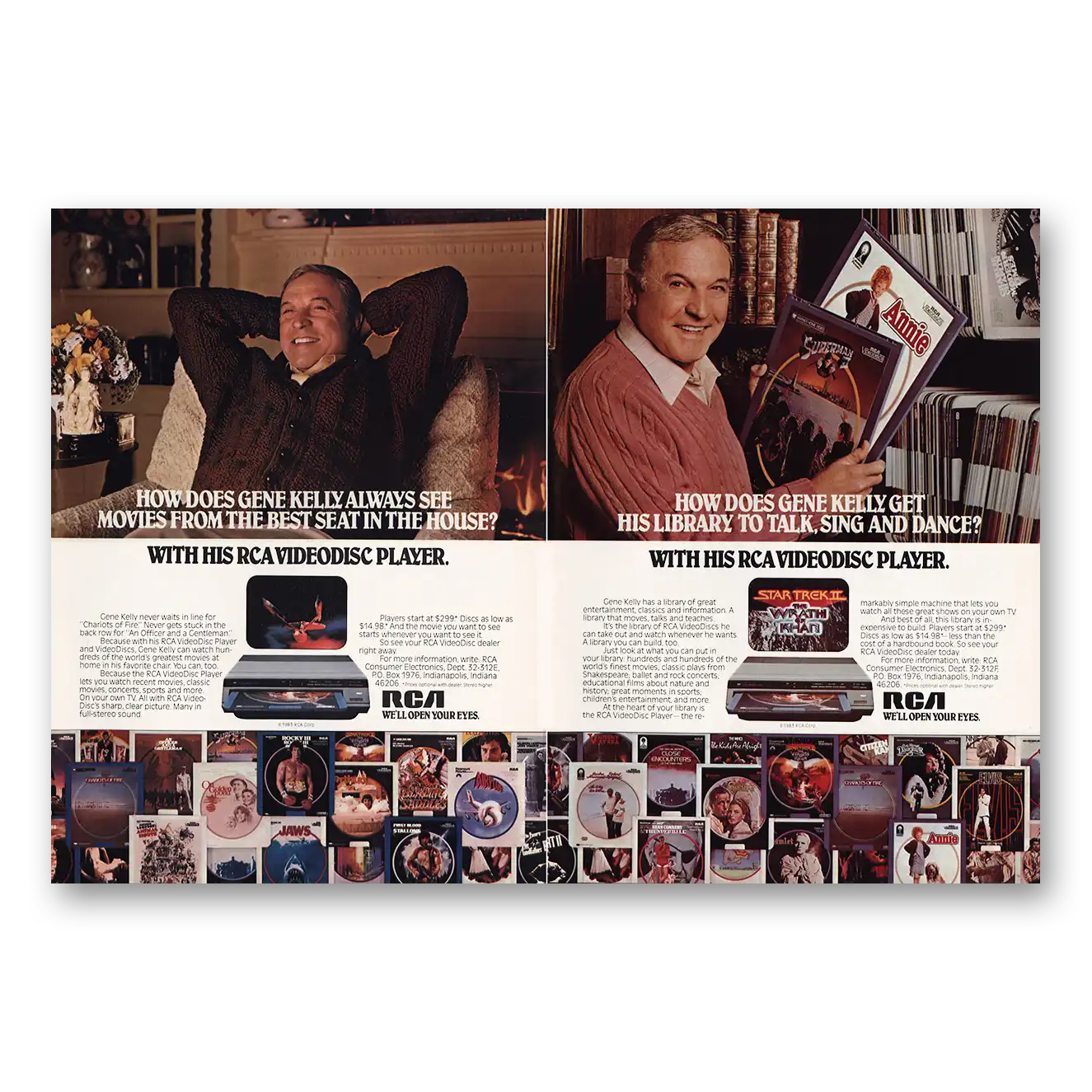 1983 RCA Videodisc Gene Kelly Vintage Magazine Print Ad